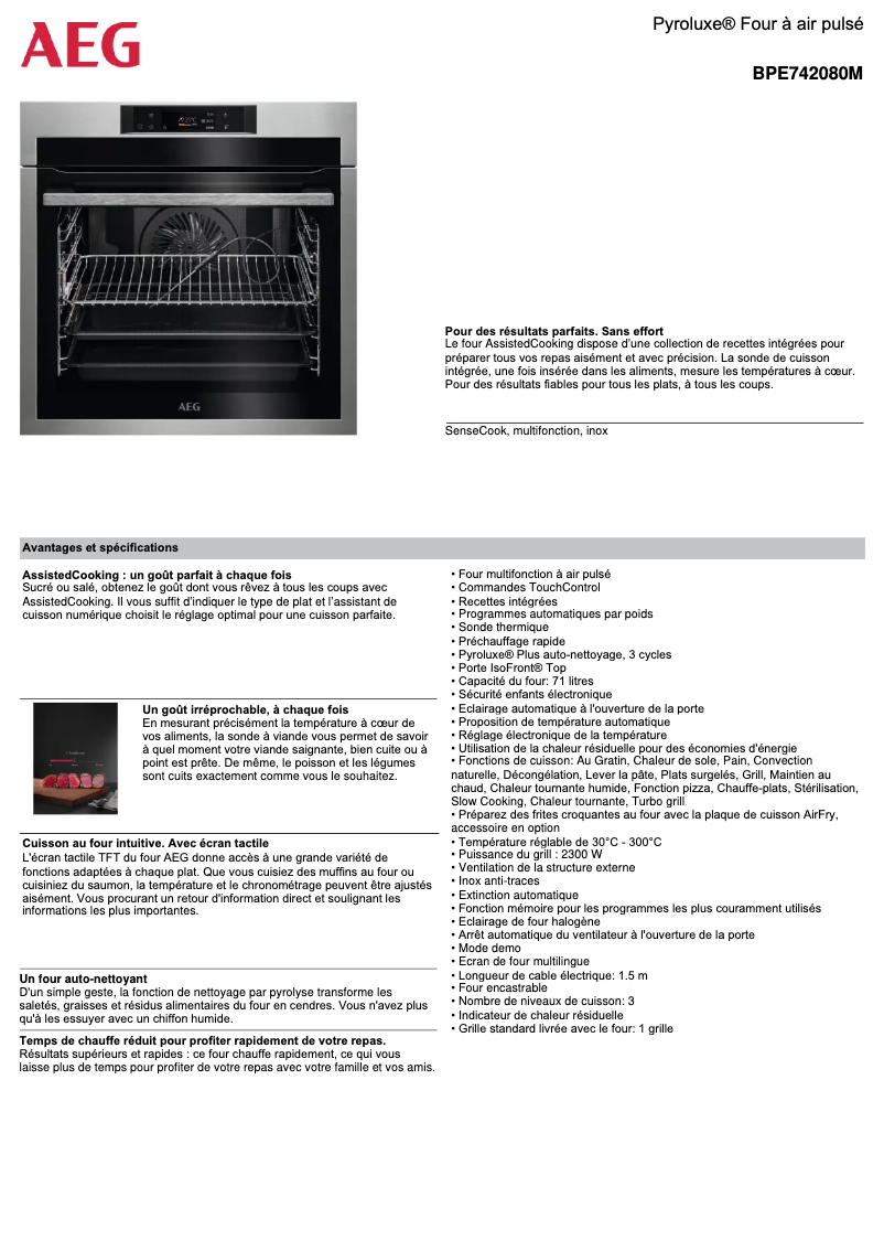 Imagen de la primera página del manual del dispositivo BPE742080M