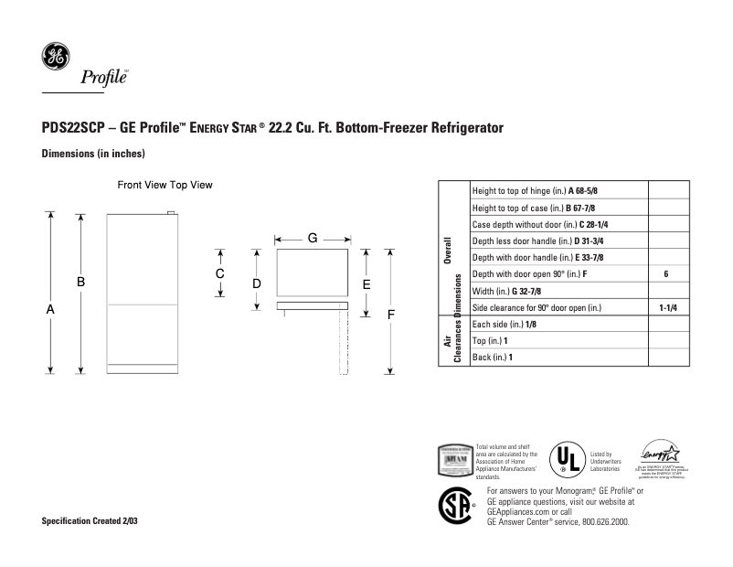 Imagen de la primera página del manual del dispositivo Profile PDS22SCPLSS