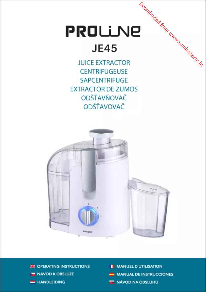 Imagen de la primera página del manual del dispositivo JE45