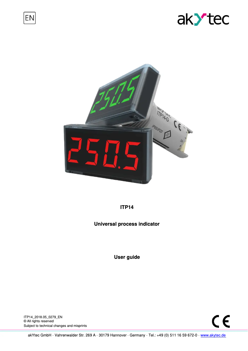 Página 1 del manual Manual de usuario akYtec ITP14