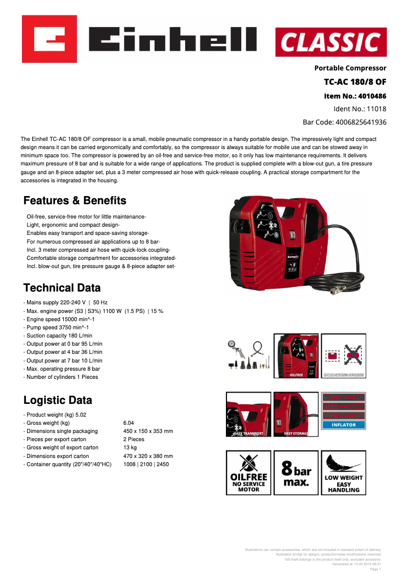 Imagen de la primera página del manual del dispositivo TC-AC 180/8 OF