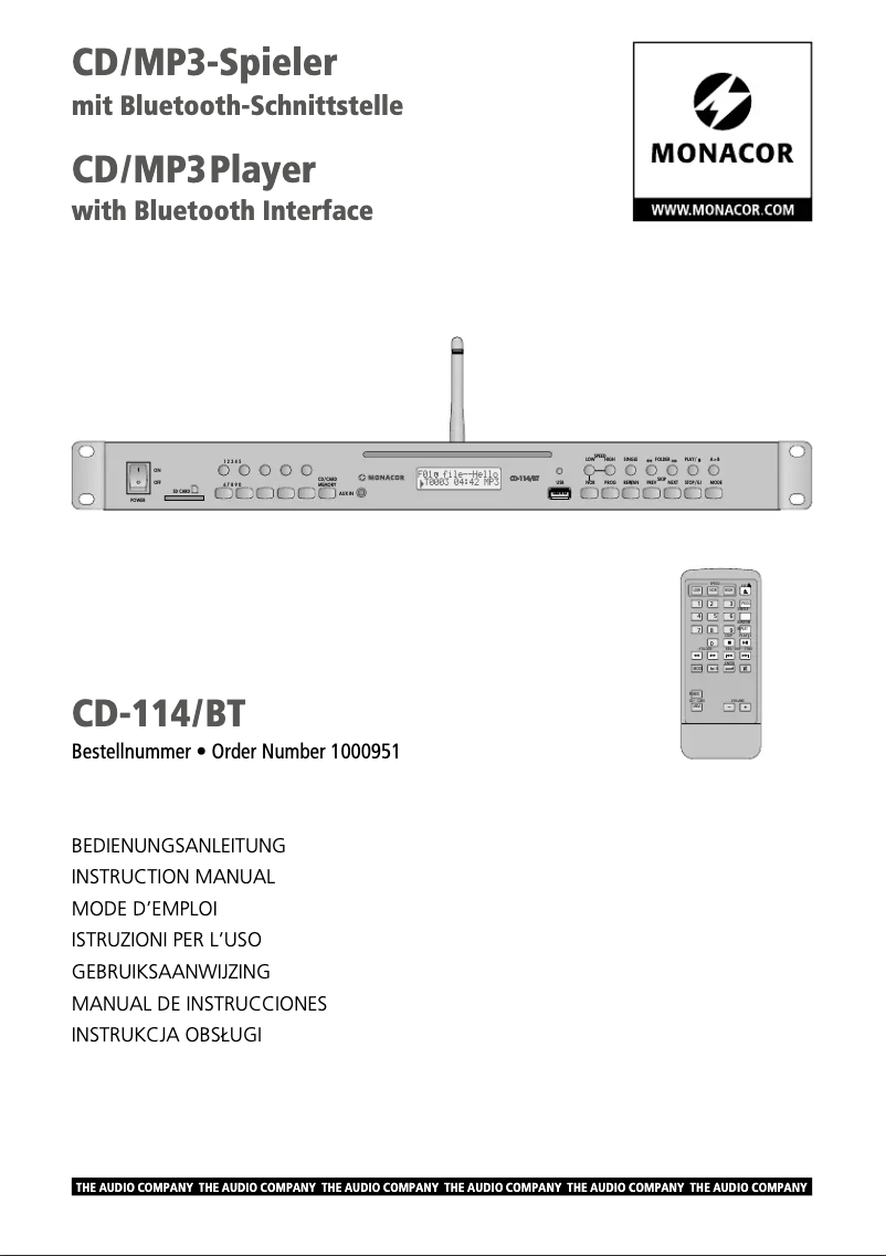 Imagen de la primera página del manual del dispositivo CD-114/BT
