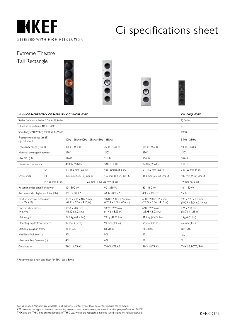 Página nº 1 - Ficha técnica KEF Ci160.2CL