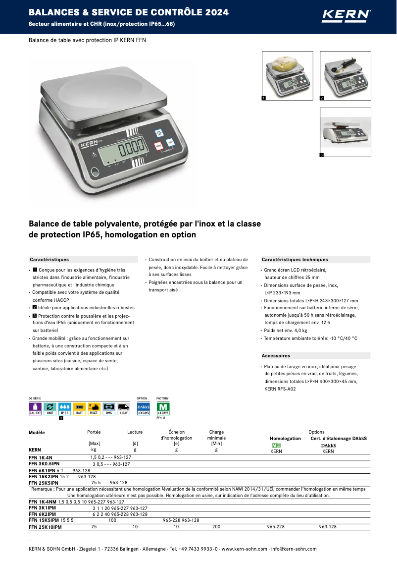 Página 1 del manual Folleto Kern FFN 25K10IPM