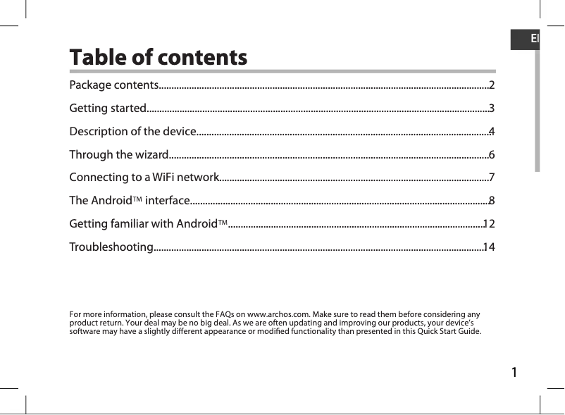 Imagen de la primera página del manual del dispositivo T101