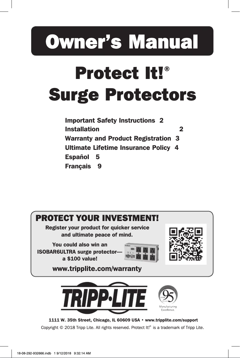 Imagen de la primera página del manual del dispositivo Protect It! TLP606USBBTAA