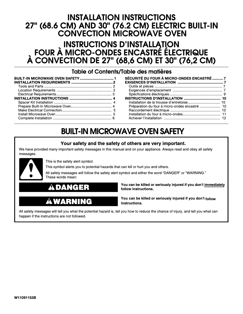 Página 1 del manual Guía de instalación KitchenAid KMBP100EBS