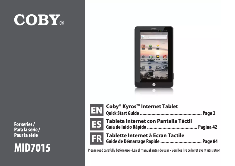 Imagen de la primera página del manual del dispositivo MID7015