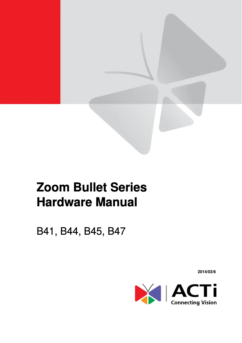 Página 1 del manual Manual de instrucciones ACTi B45