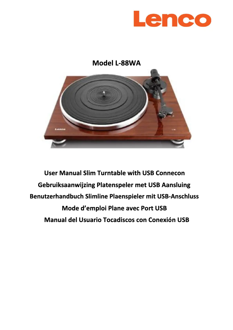 Página nº 1 - Manual de usuario Lenco L-88WA