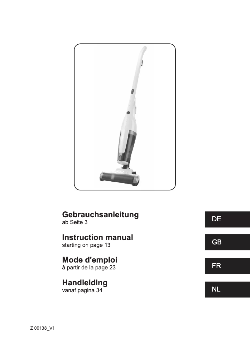 Página 1 del manual Manual de usuario Cleanmaxx Z 09138