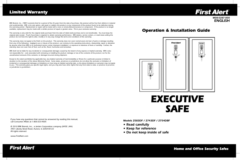 Página 1 del manual Manual de usuario First Alert 2754DBF