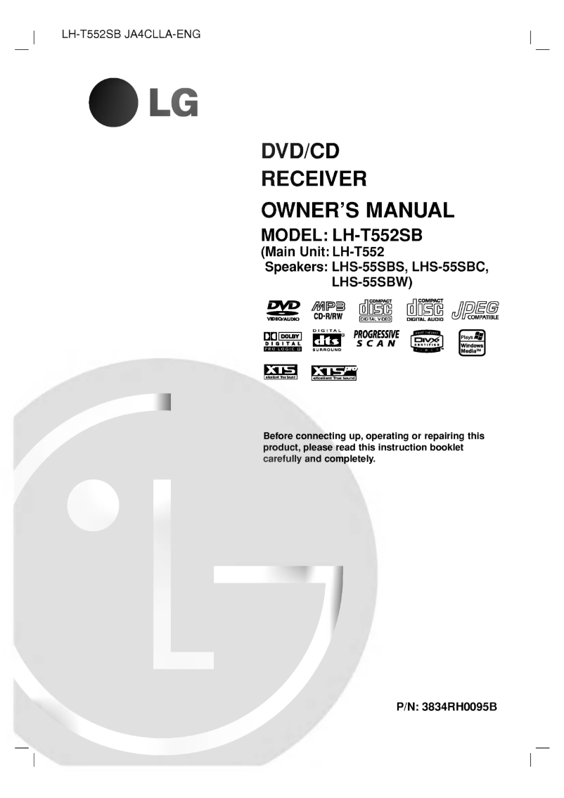 Imagen de la primera página del manual del dispositivo LH-T552SB