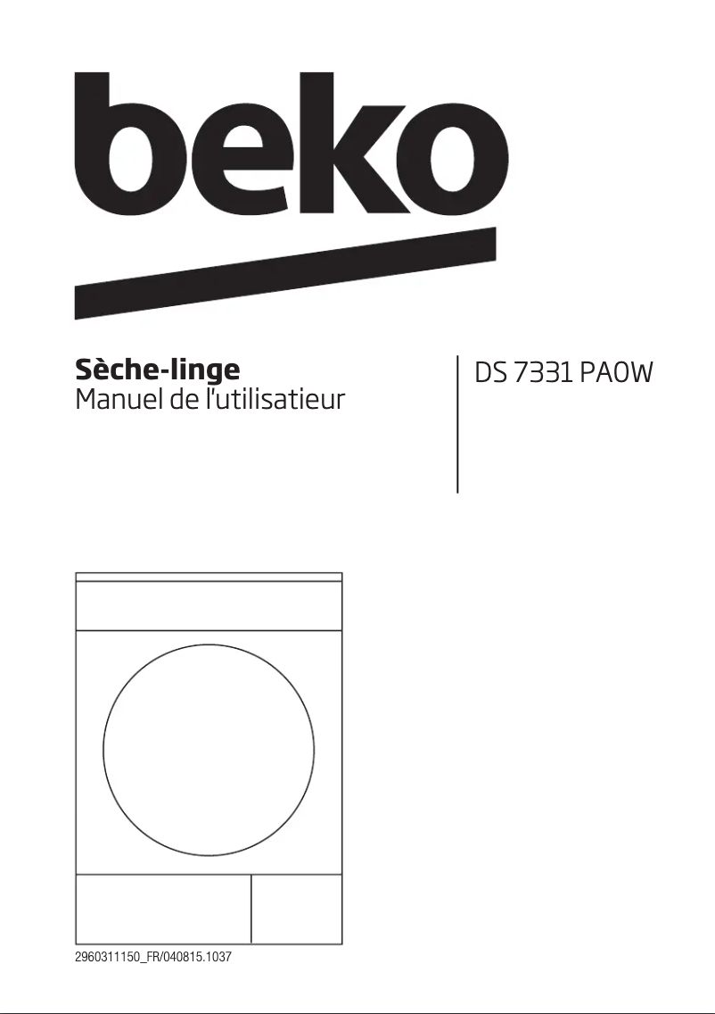 Página 1 del manual Manual de usuario Beko DS 7331 PA0W