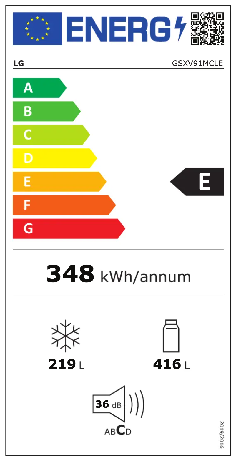 Página nº 1 - Etiqueta energética LG GSXV91MCLE