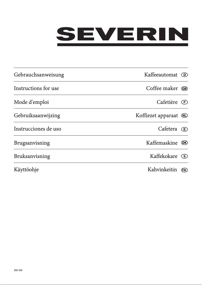 Página 1 del manual Manual de usuario Severin KA 5740