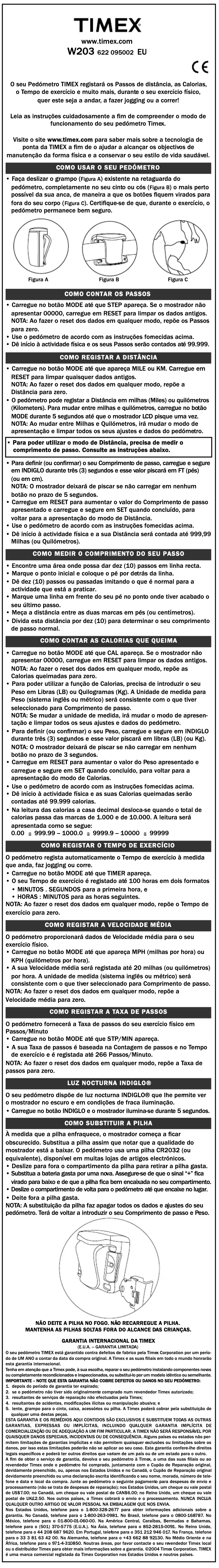 Imagen de la primera página del manual del dispositivo W203