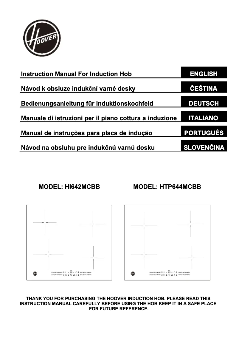 Imagen de la primera página del manual del dispositivo H-HOB 300 HI642MC