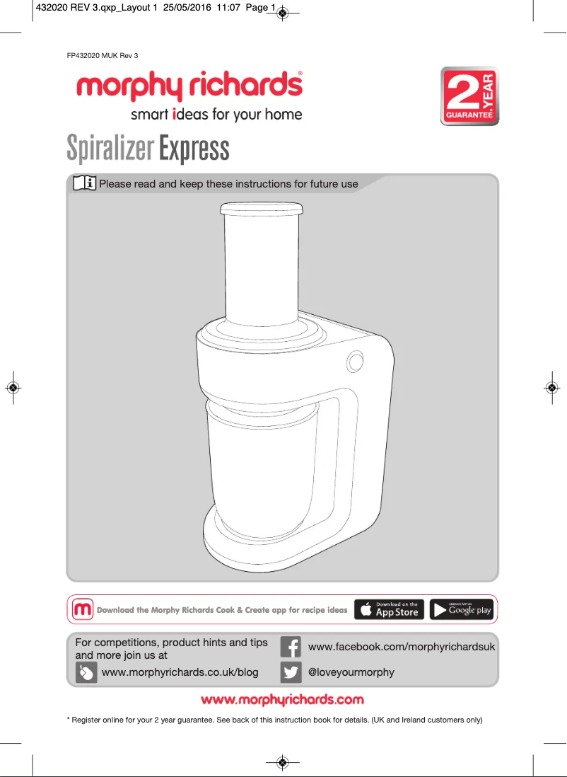 Imagen de la primera página del manual del dispositivo spiealizer Express 432020