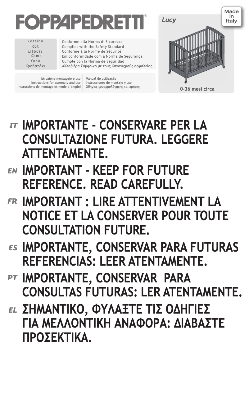 Página 1 del manual Manual de usuario Foppapedretti Lucy grigi