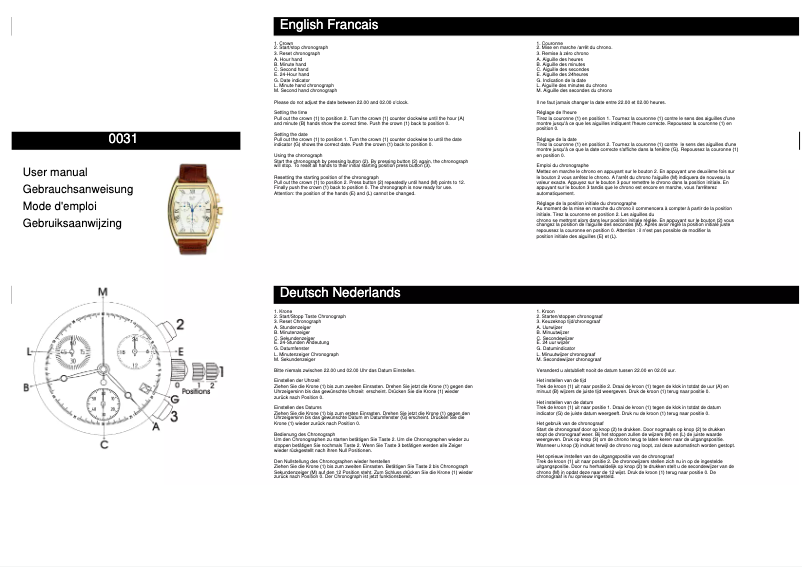 Imagen de la primera página del manual del dispositivo 0031