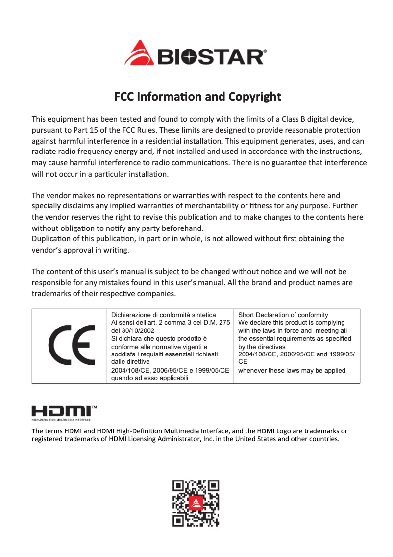 Página 1 del manual Manual de usuario Biostar Z690A Valkyrie