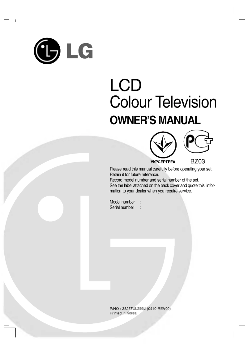 Página nº 1 - Manual de usuario LG RZ-20LA66