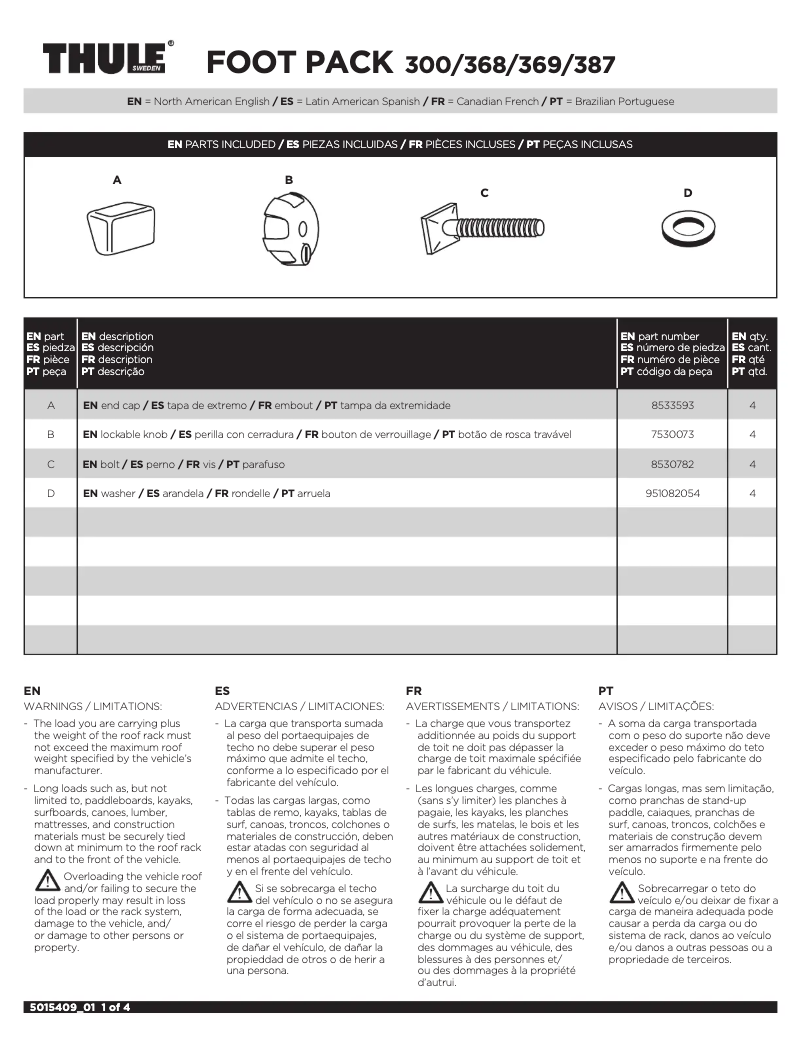 Imagen de la primera página del manual del dispositivo FOOT PACK 300