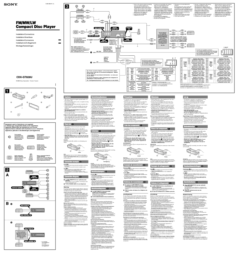 Imagen de la primera página del manual del dispositivo CDX-GT828