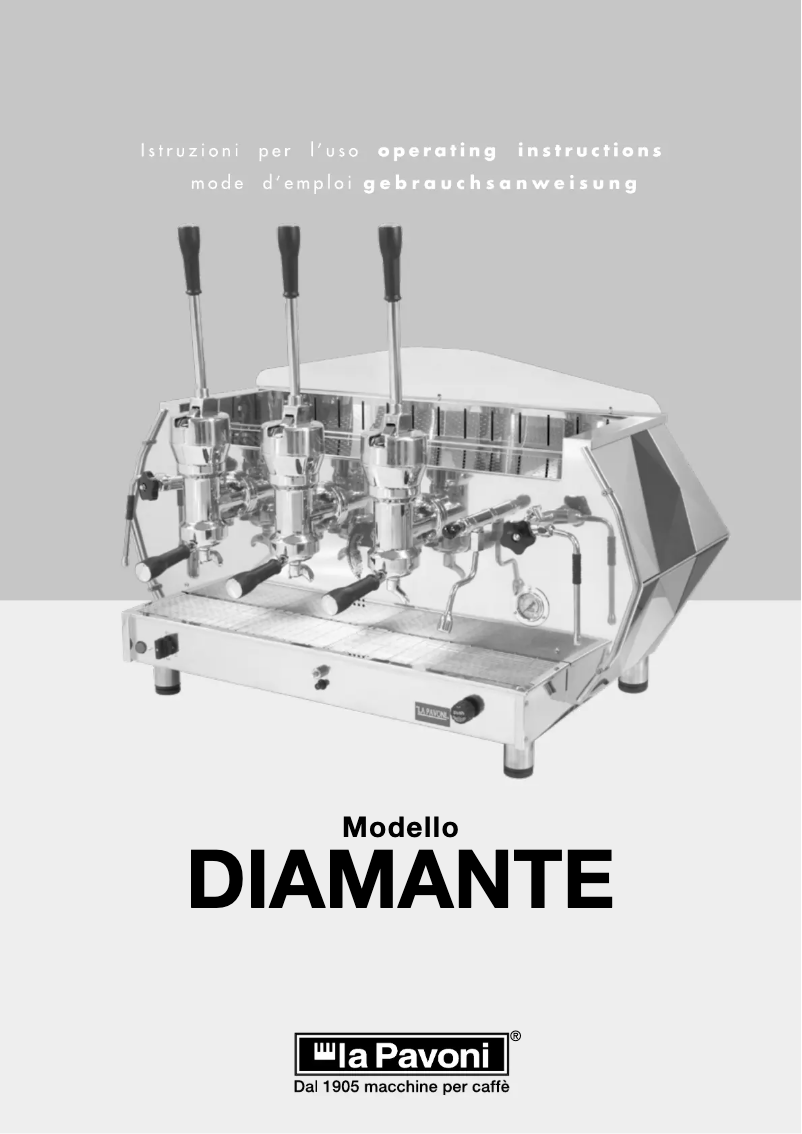 Página nº 1 - Manual de usuario la Pavoni Diamante E61 Manual 2 Groups