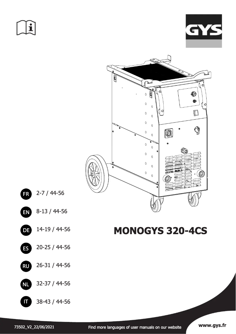 Imagen de la primera página del manual del dispositivo Monogys 320-4Cs