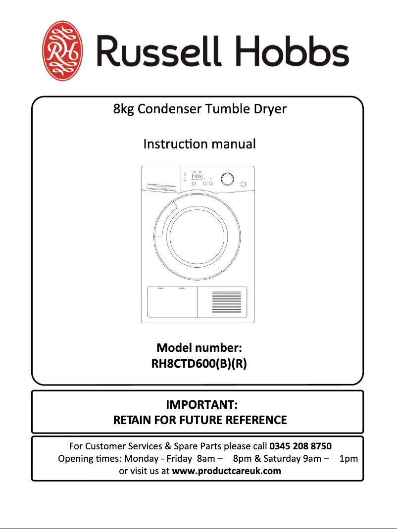 Imagen de la primera página del manual del dispositivo RH8CTD600