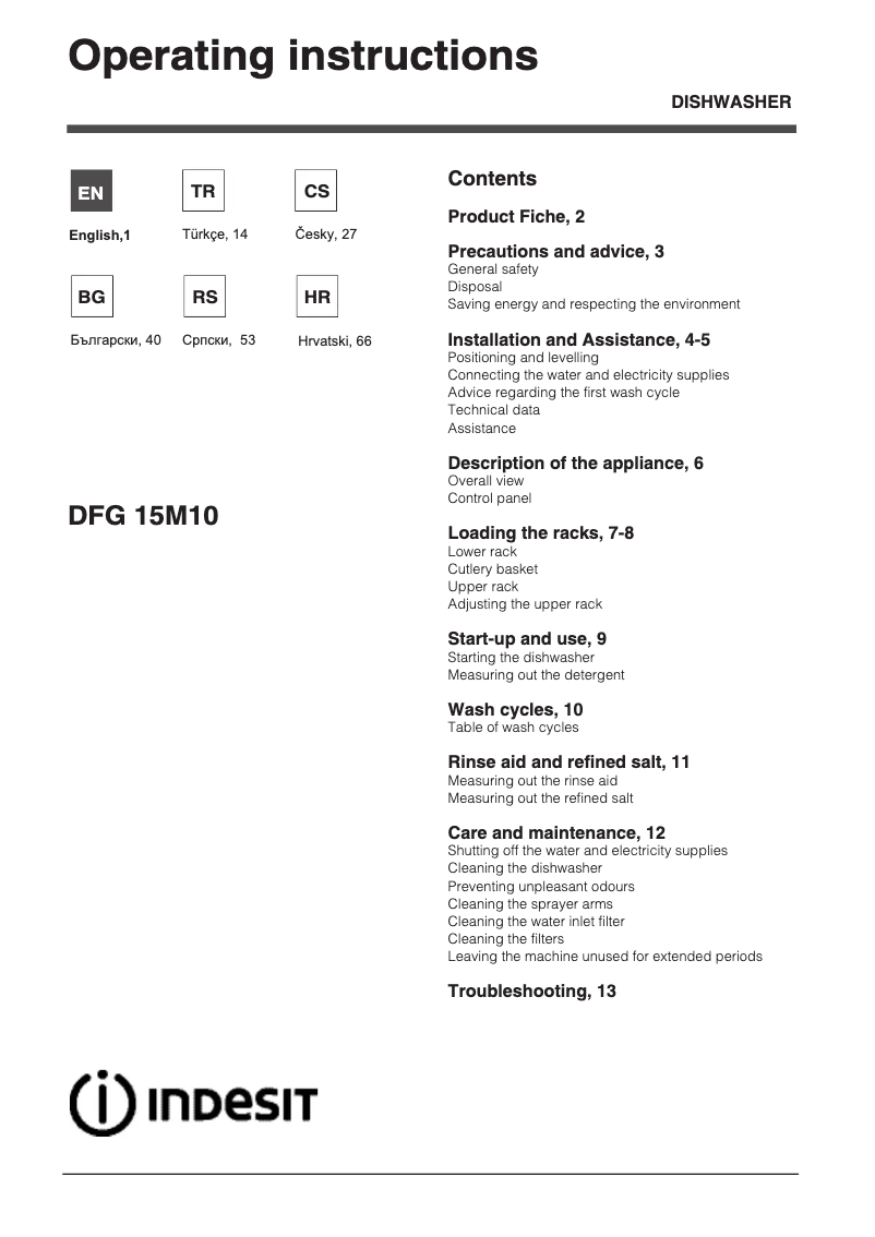 Imagen de la primera página del manual del dispositivo DFG 15M10 EU