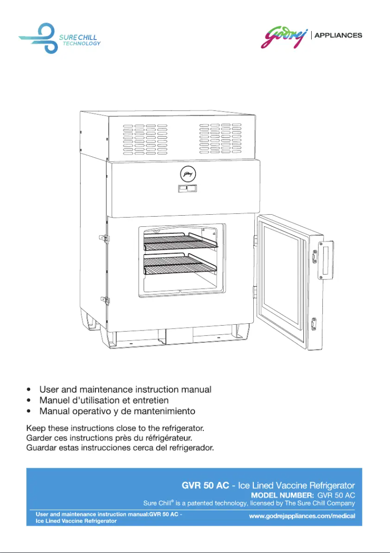 Imagen de la primera página del manual del dispositivo GVR 50AC
