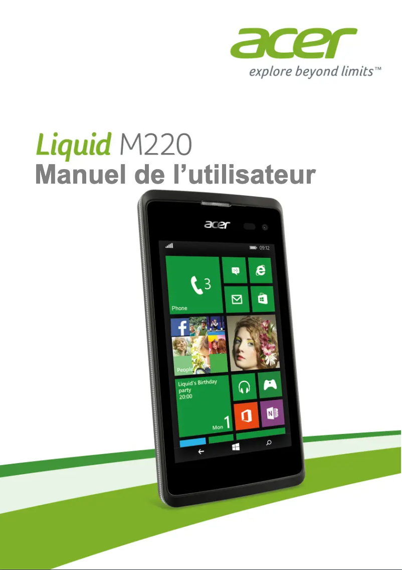 Imagen de la primera página del manual del dispositivo Liquid M220