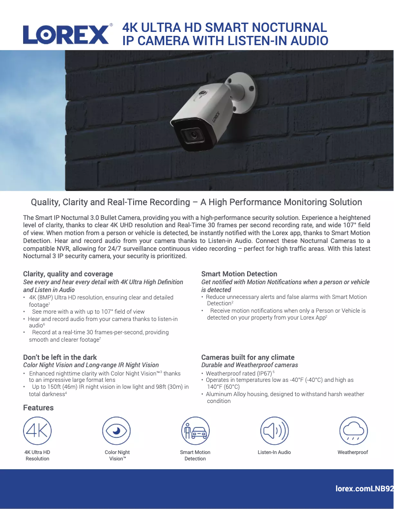 Página nº 1 - Ficha técnica Lorex LNB9252