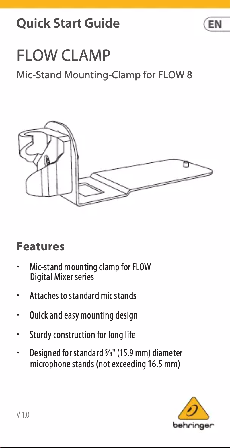 Imagen de la primera página del manual del dispositivo Flow Clamp