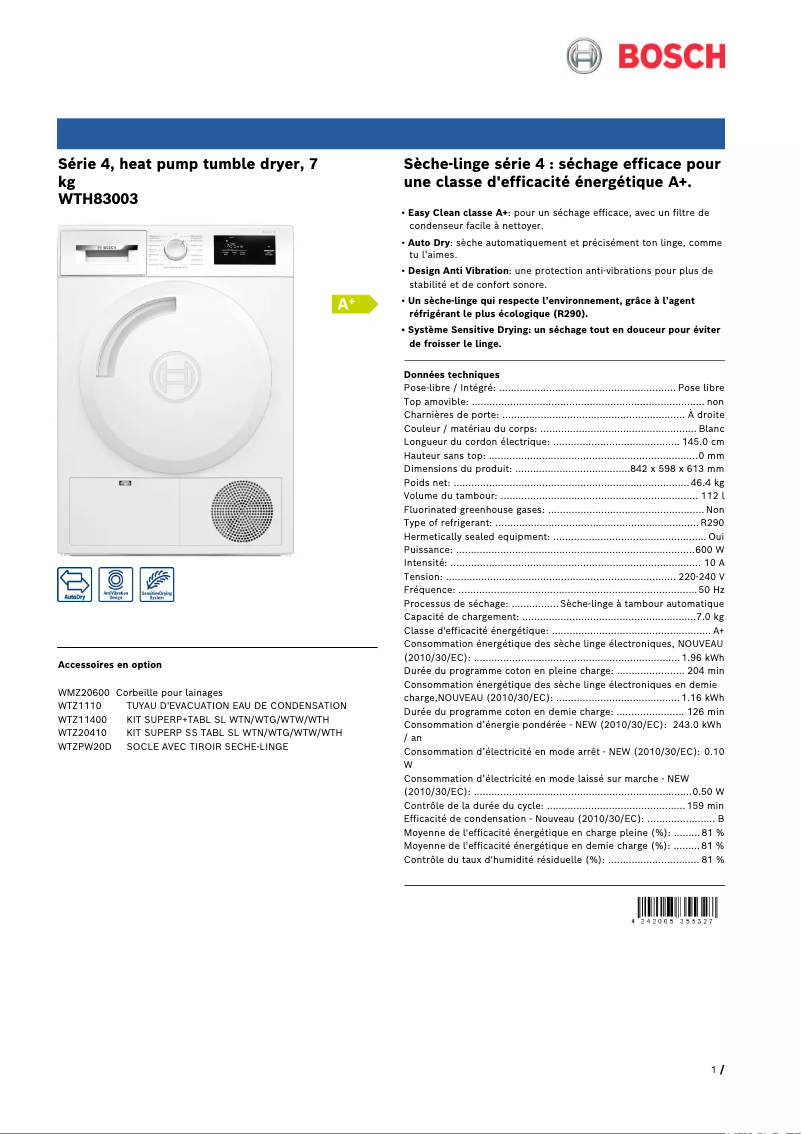 Imagen de la primera página del manual del dispositivo WTH83003