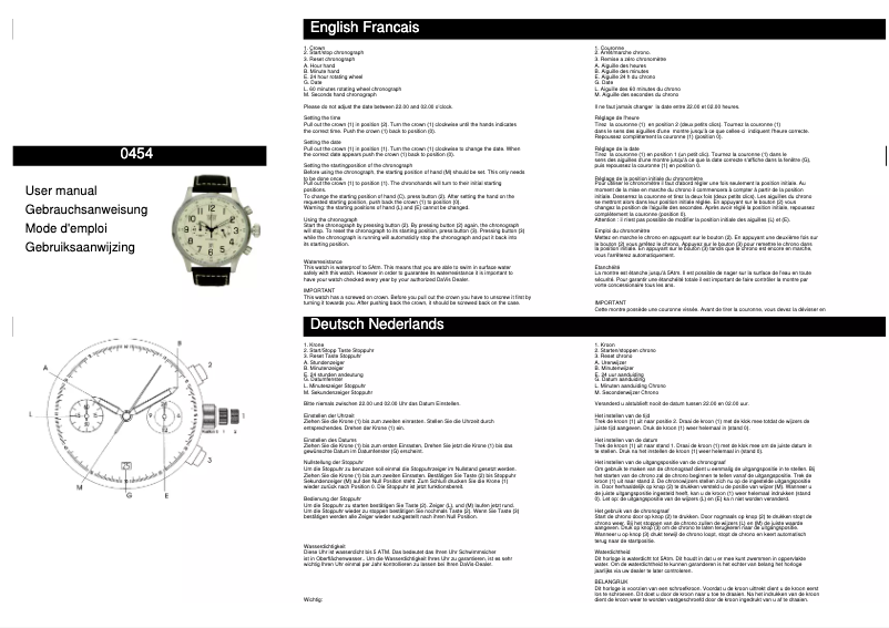 Imagen de la primera página del manual del dispositivo Aviamatic 0454