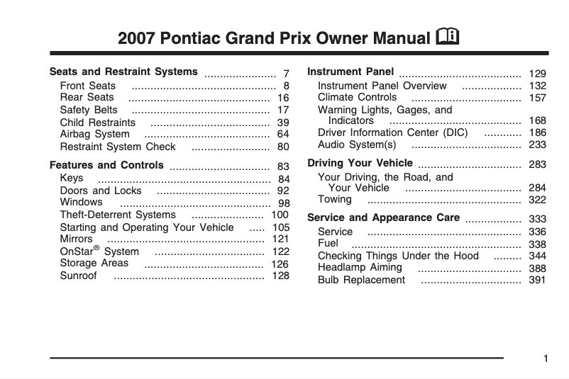 Imagen de la primera página del manual del dispositivo Grand Prix (2004)