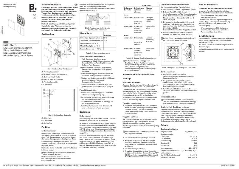 Página 1 del manual Manual de usuario Berker 24127306