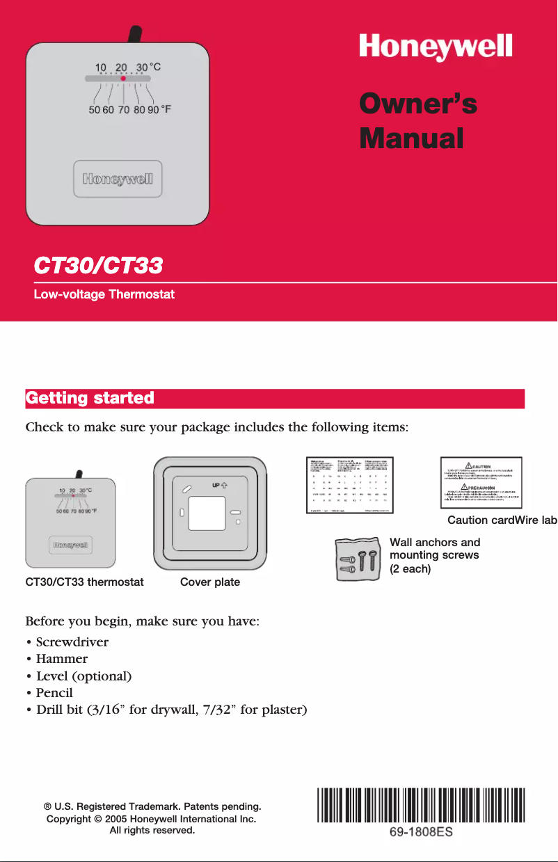 Imagen de la primera página del manual del dispositivo YCT33A1000
