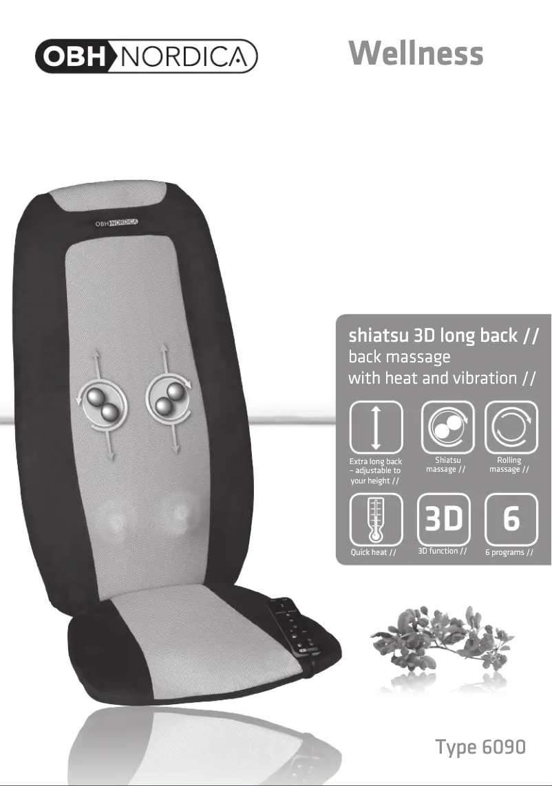 Imagen de la primera página del manual del dispositivo Shiatsu 3D Long Neck
