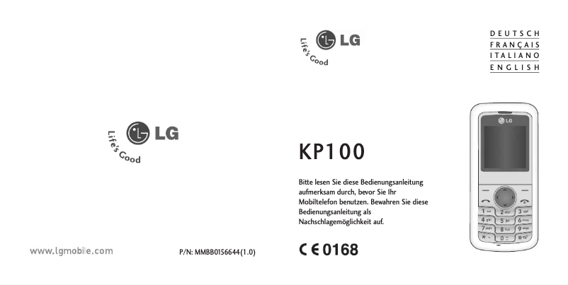 Imagen de la primera página del manual del dispositivo KP100