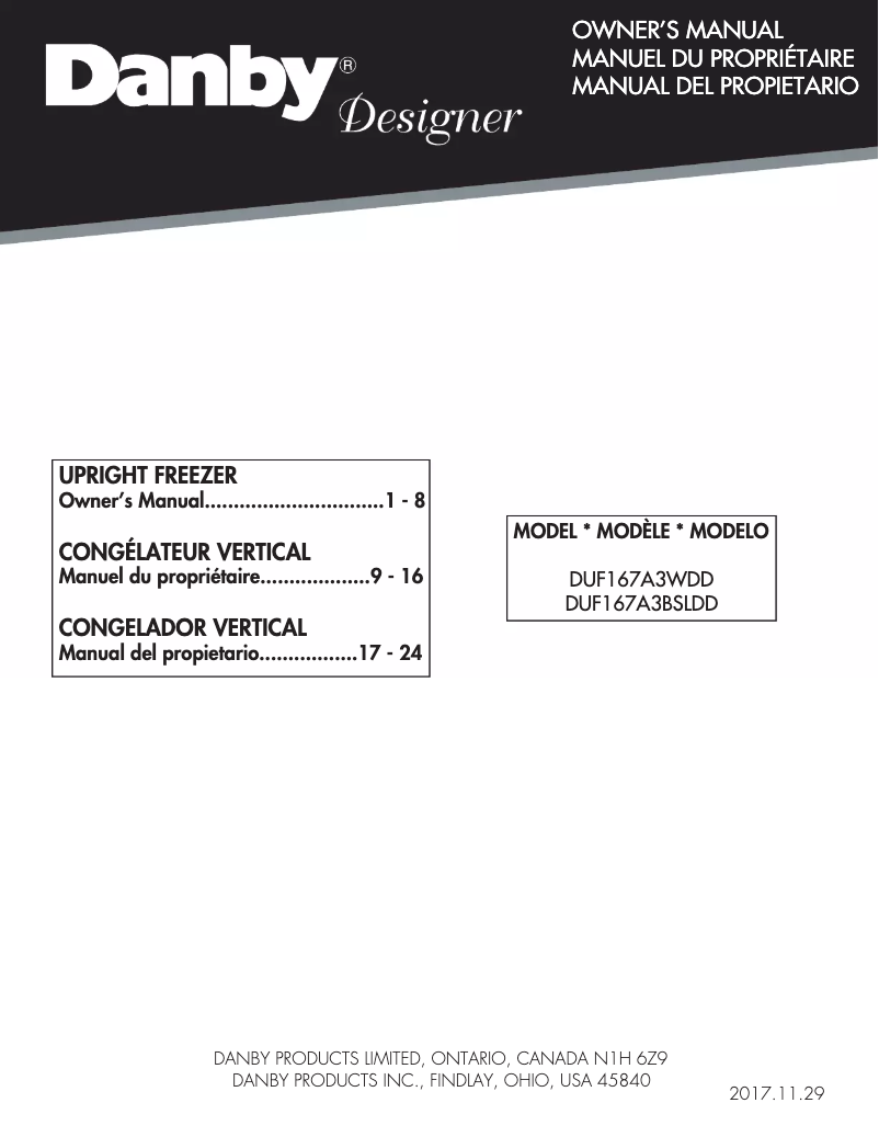 Imagen de la primera página del manual del dispositivo Designer DUFM101A2WDD