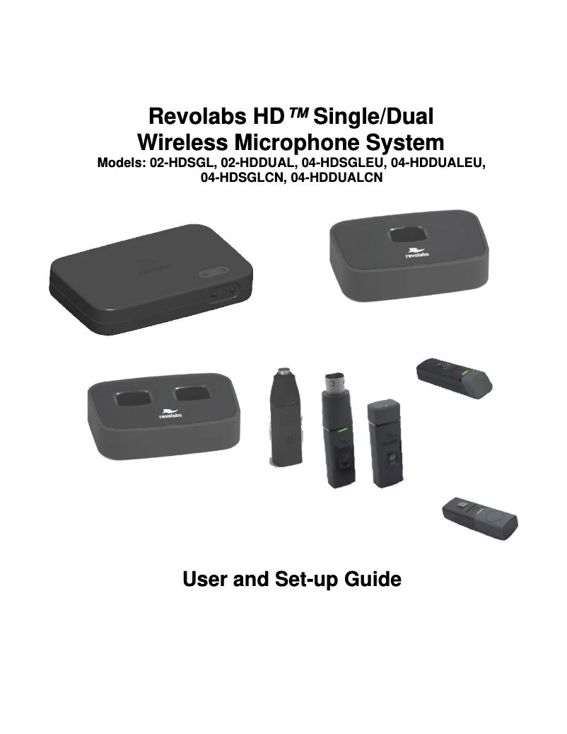 Imagen de la primera página del manual del dispositivo Revolabs HD Single