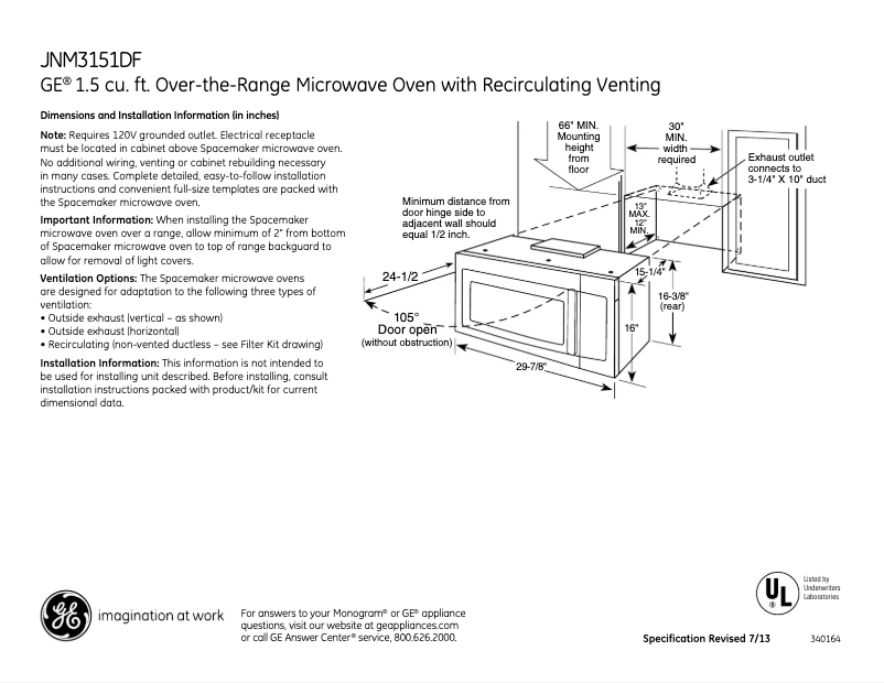 Imagen de la primera página del manual del dispositivo JNM3151DFBB