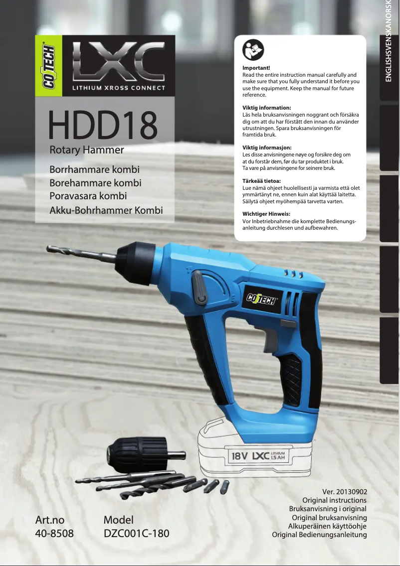 Página 1 del manual Manual de usuario Cotech DZC001C-180