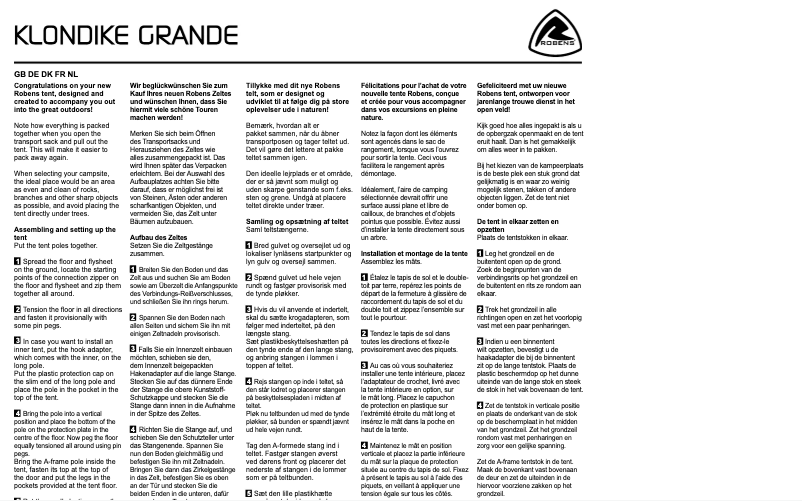 Imagen de la primera página del manual del dispositivo Klondike Grande