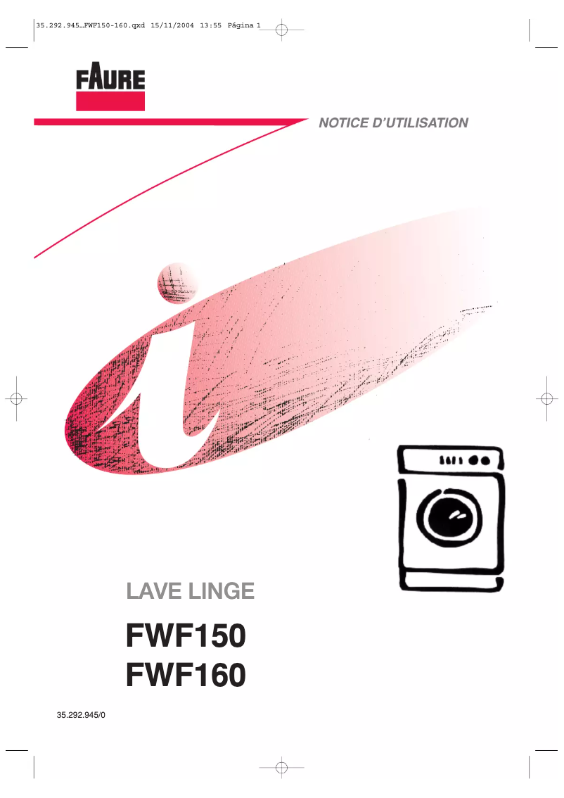 Imagen de la primera página del manual del dispositivo FWF160